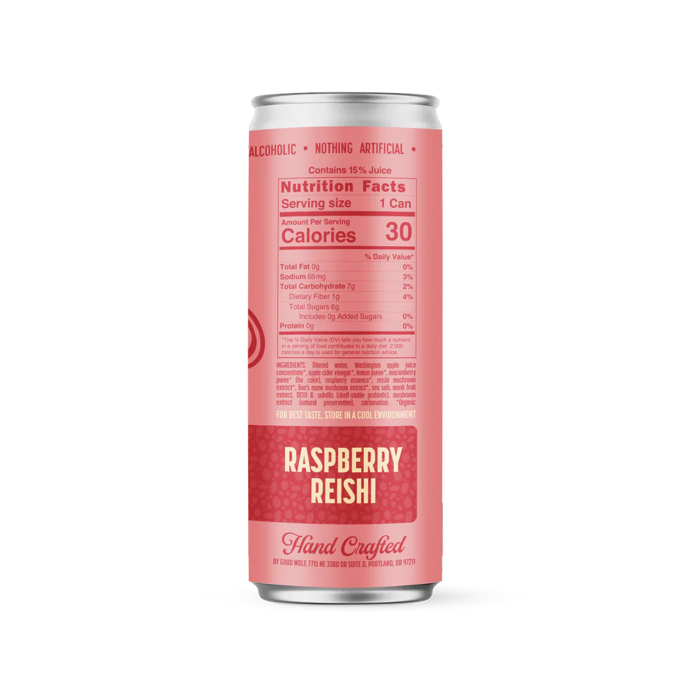 Raspberry Reishi Probiotic Refresher (single)