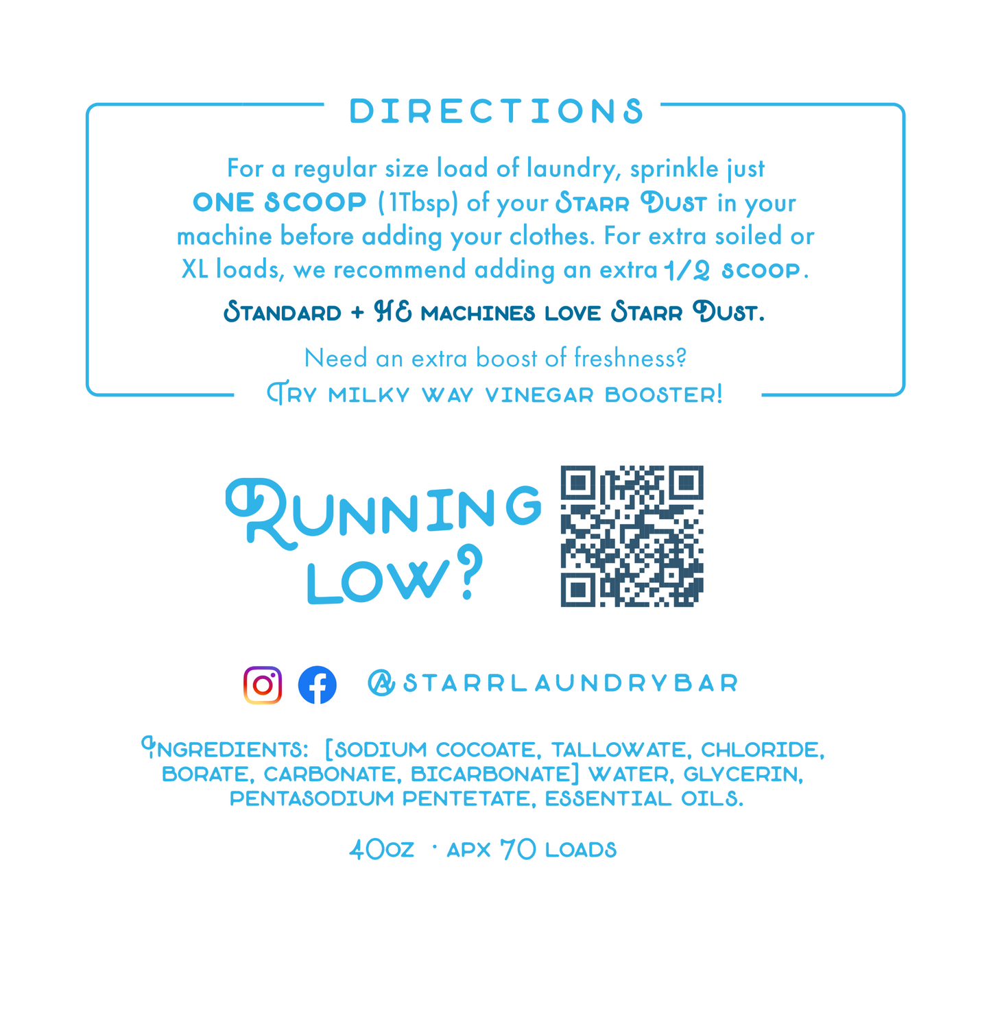 Starr Dust Laundry Powder 40oz. (Unscented)