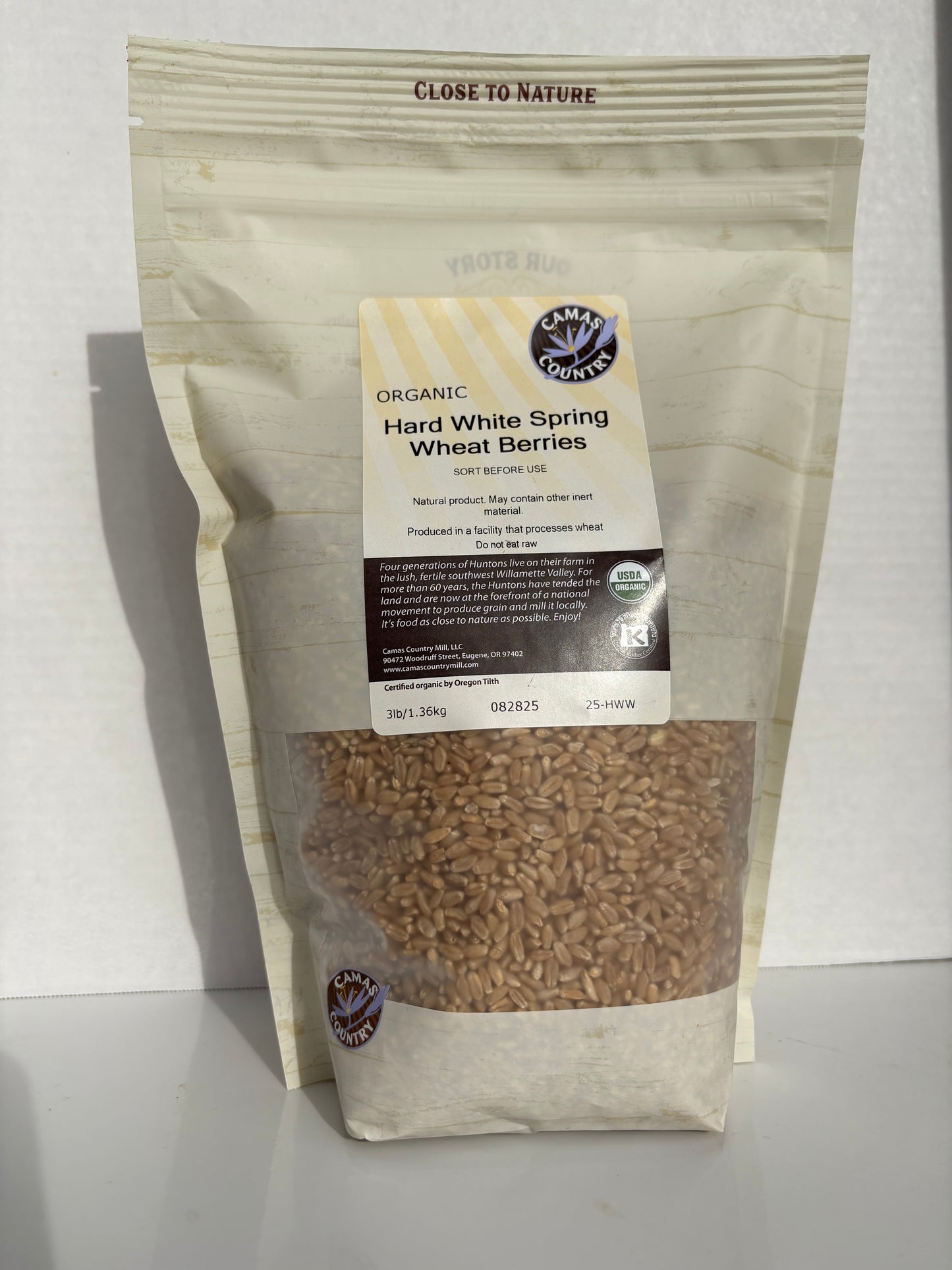Organic Hard White Spring Wheat Berries (3 lbs)